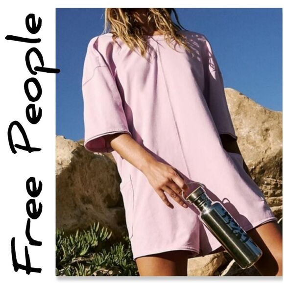 NWOT Free People Hot Shot Tee Romper in Lilac - Picture 1 of 12